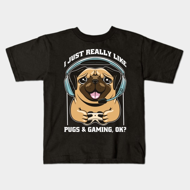 Pug Gamer's Delight Squad Kids T-Shirt by Life2LiveDesign